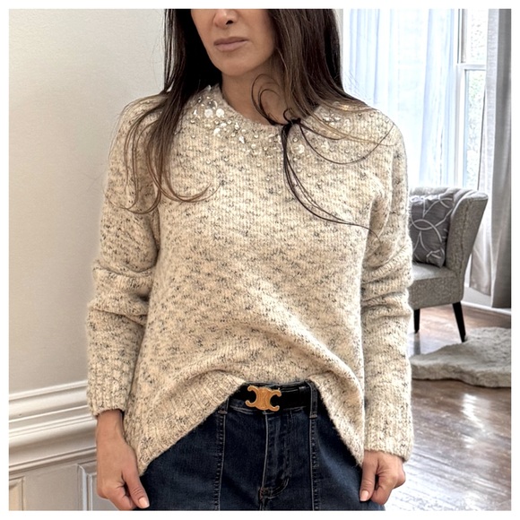 FROM PARIS FRANCE CHIC SWEATER WITH NECK DETAILS - Picture 1 of 4